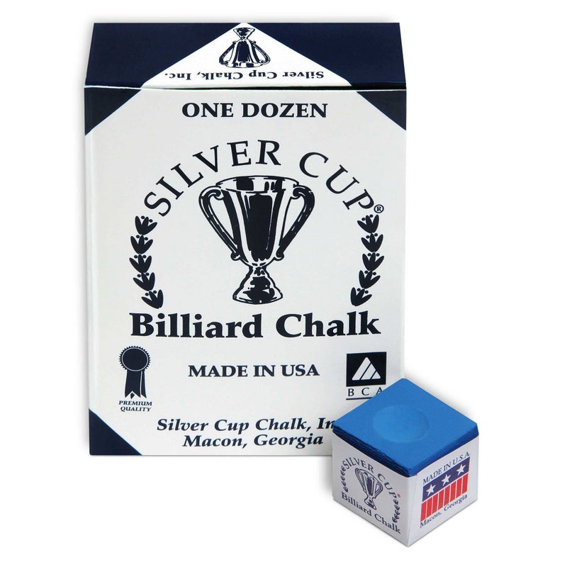 SILVER CUP Billiard CHALK - ONE DOZEN (Electric Blue) - Image 3
